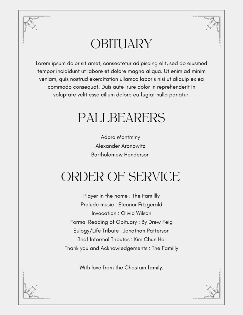 Funeral Program Examples: Understanding the Purpose and Creating a Thoughtful Memorial