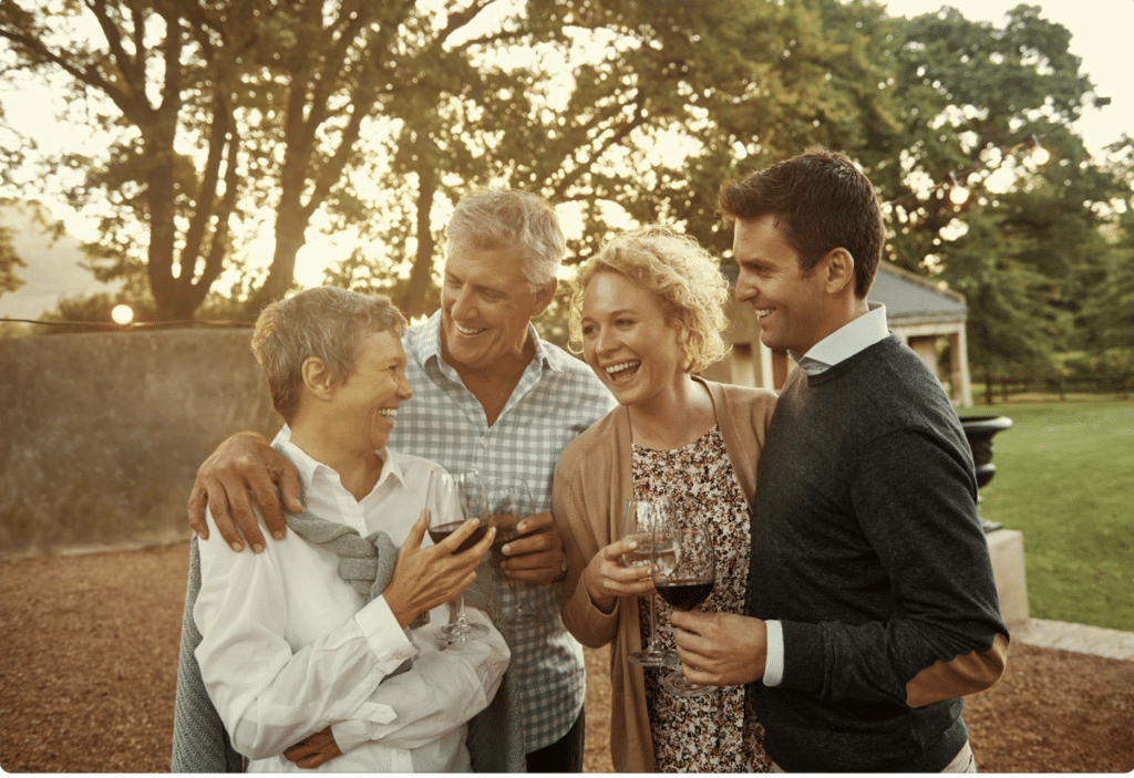 family celebrating good life