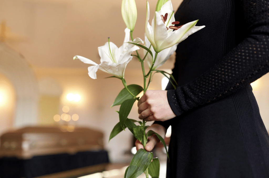 woman in funeral
